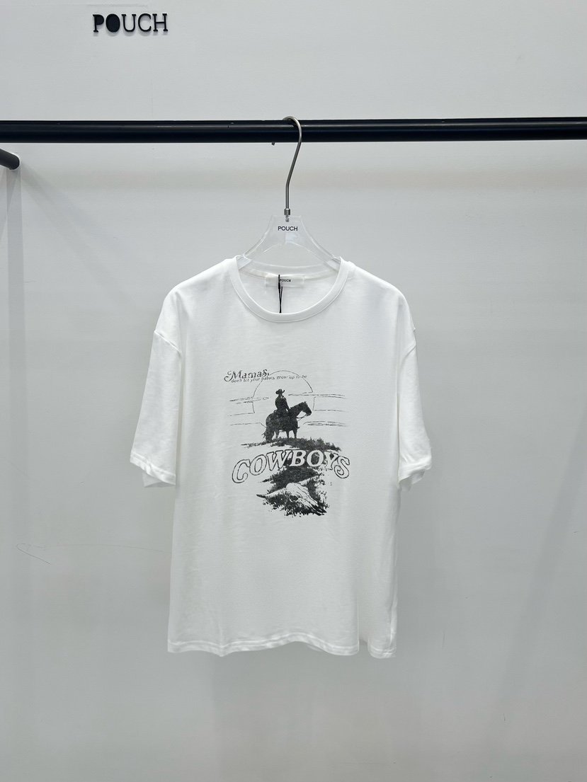 POUCH韓國直郵女士新款26春夏時尚熱賣人氣推薦休閑職業T恤POUCHT恤