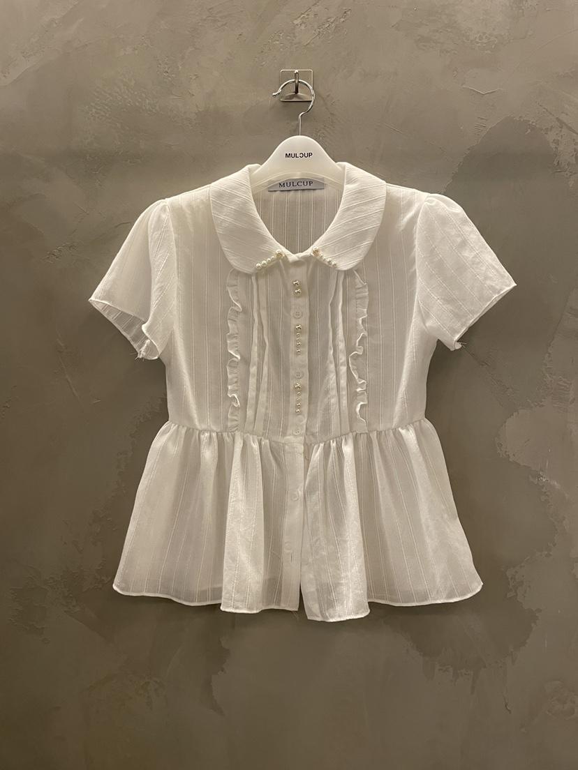 MULCUP韓國東大門代購女裝新品休閑熱賣26春夏襯衫蕾絲衫MULCUP襯衫/蕾絲衫