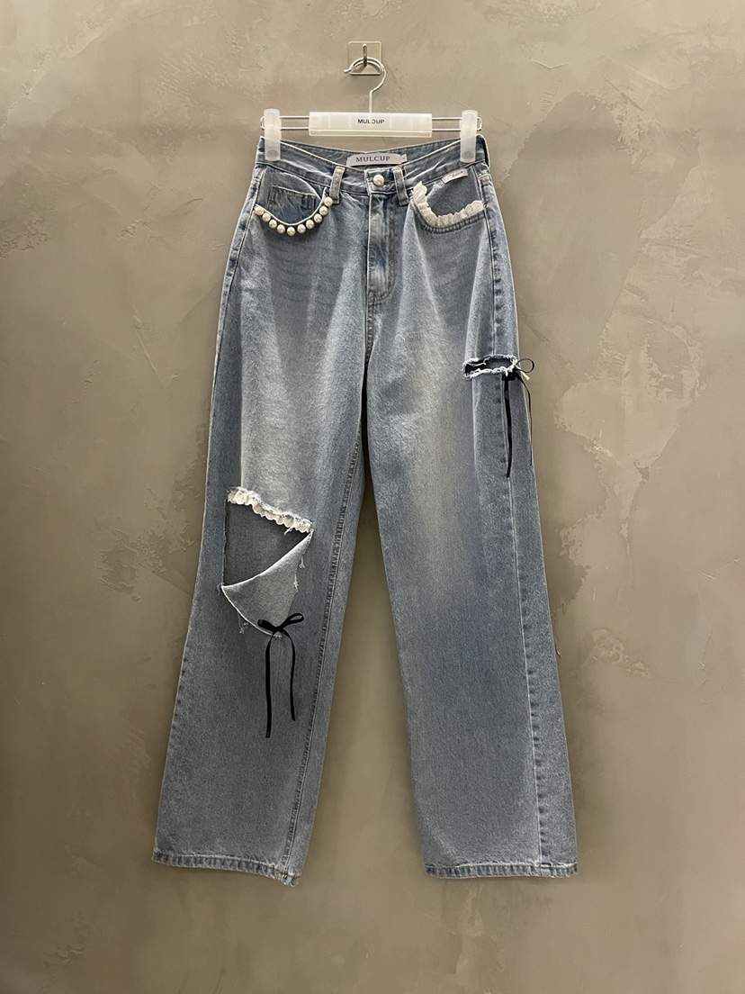 MULCUP韓國代購女士新款休閑推薦26春夏人氣時尚職業牛仔褲MULCUP牛仔褲