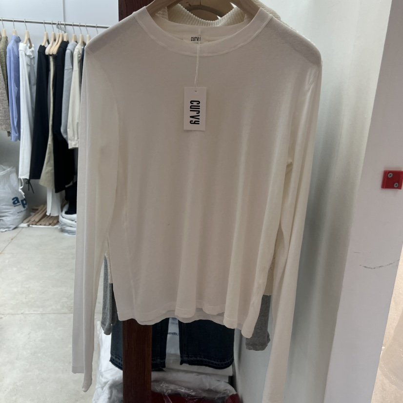 CURVY韓國直郵女士新品休閑時尚26春夏人氣熱賣職業長袖T恤CURVY長袖T恤