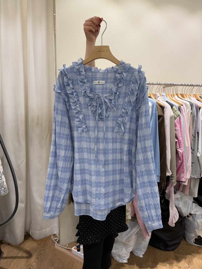 AUVERFIT韓國直郵實拍女士新品休閑人氣熱賣時尚襯衫蕾絲衫AUVERFIT襯衫/蕾絲衫