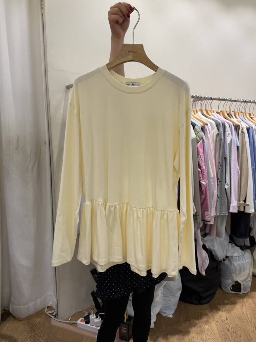 AUVERFIT韓國直郵女士新品26春夏推薦熱賣人氣長袖T恤褶皺AUVERFIT長袖T恤