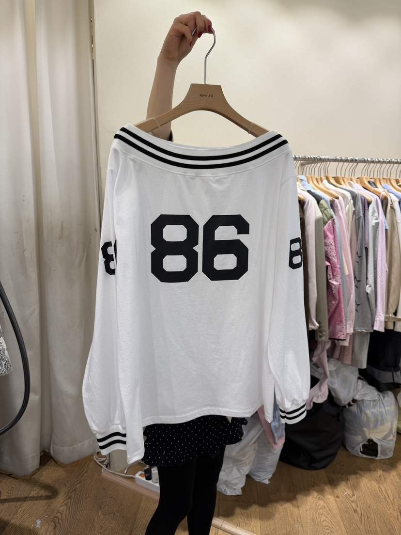 AUVERFIT韓國代購女裝新品推薦職業休閑26春夏長袖T恤露肩AUVERFIT長袖T恤