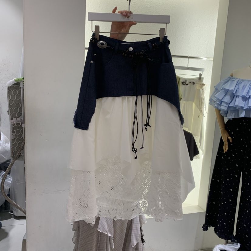 TYCHE韓國東大門直郵女裝新品熱賣半身裙中短裙不含腰帶蕾絲TYCHE半身裙/中短裙