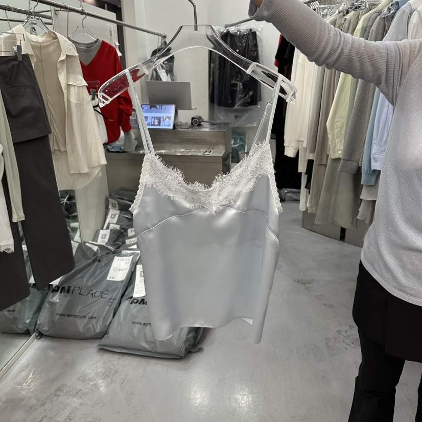 PAVEL韓國東大門代購女裝新品休閑時尚吊帶背心不含圍巾緞面PAVEL吊帶/背心