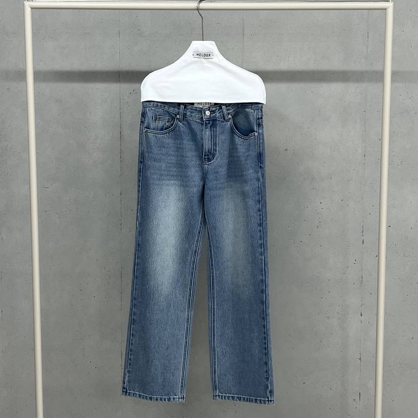 HELDER-P韓國直郵女裝新品熱賣推薦時尚牛仔褲直筒牛仔修身HELDER牛仔褲