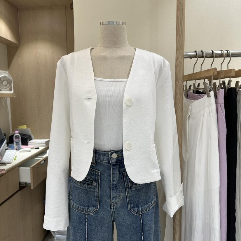 VINTAGE VIBE韓國直郵女士新款人氣職業26春夏夾克亞麻布VINTAGE VIBE夾克