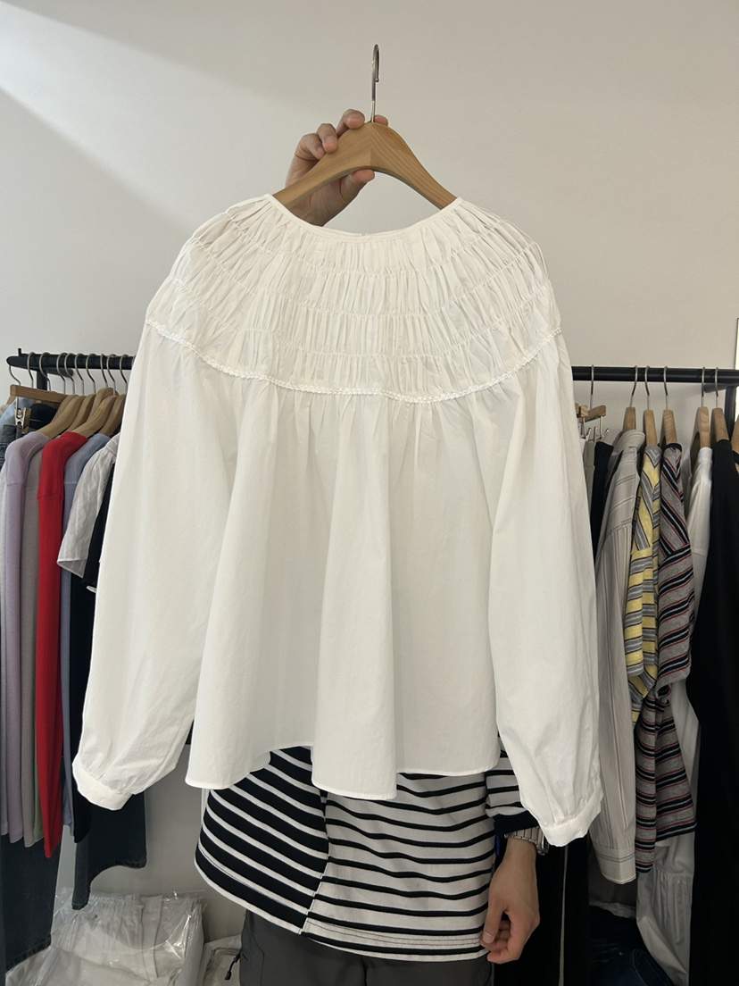 AS THOUGHT韓國東大門代購女士新款26春夏時尚襯衫蕾絲衫AS THOUGHT襯衫/蕾絲衫