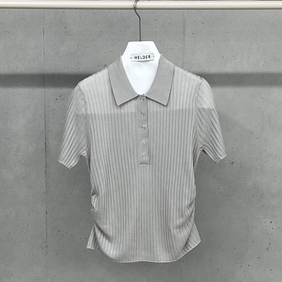 HELDER-P韓國直郵實拍女裝新款職業26春夏針織衫褶皺絲綢HELDER針織衫