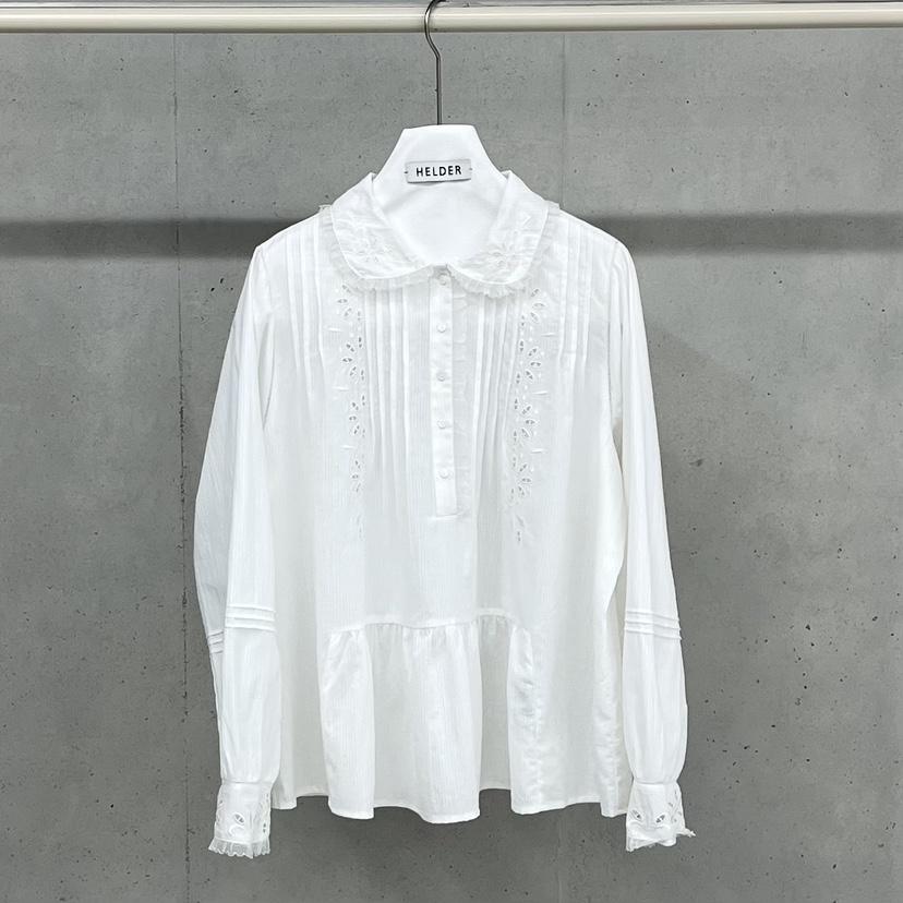 HELDER-P韓國直郵實拍女裝新款推薦休閑職業襯衫蕾絲衫刺繡HELDER襯衫/蕾絲衫