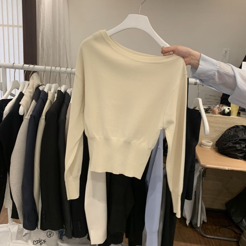 UNDERSTANDING韓國東大門代購女士新款熱賣26春夏針織衫不對稱UNDERSTANDING針織衫