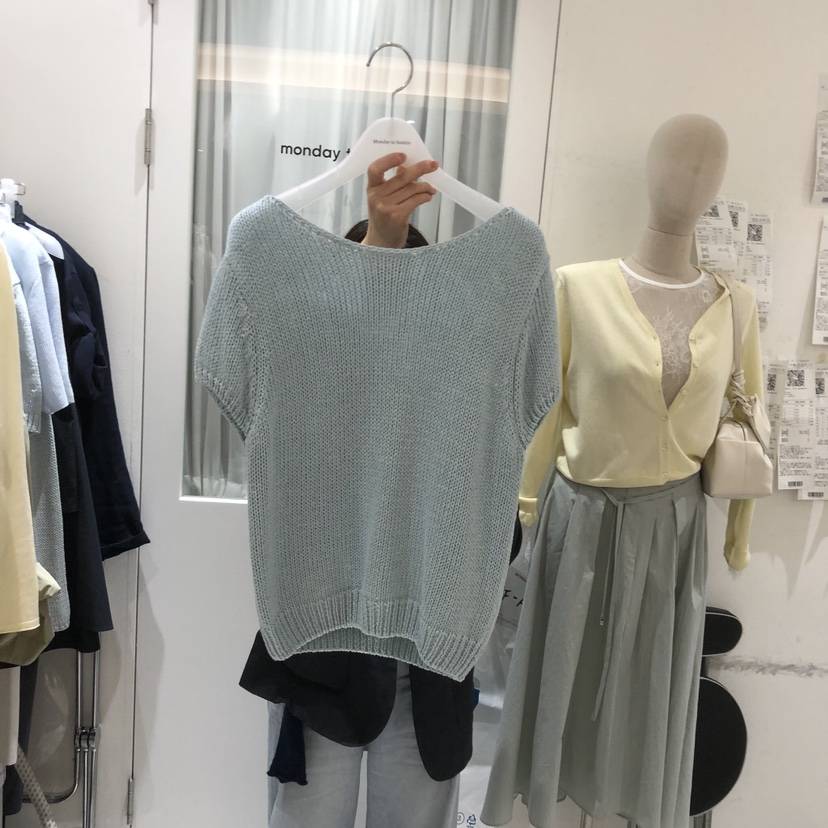 MONDAY TO SUNDAY韓國直郵實拍女裝新款時尚26春夏T恤亞麻布MONDAY TO SUNDAYT恤