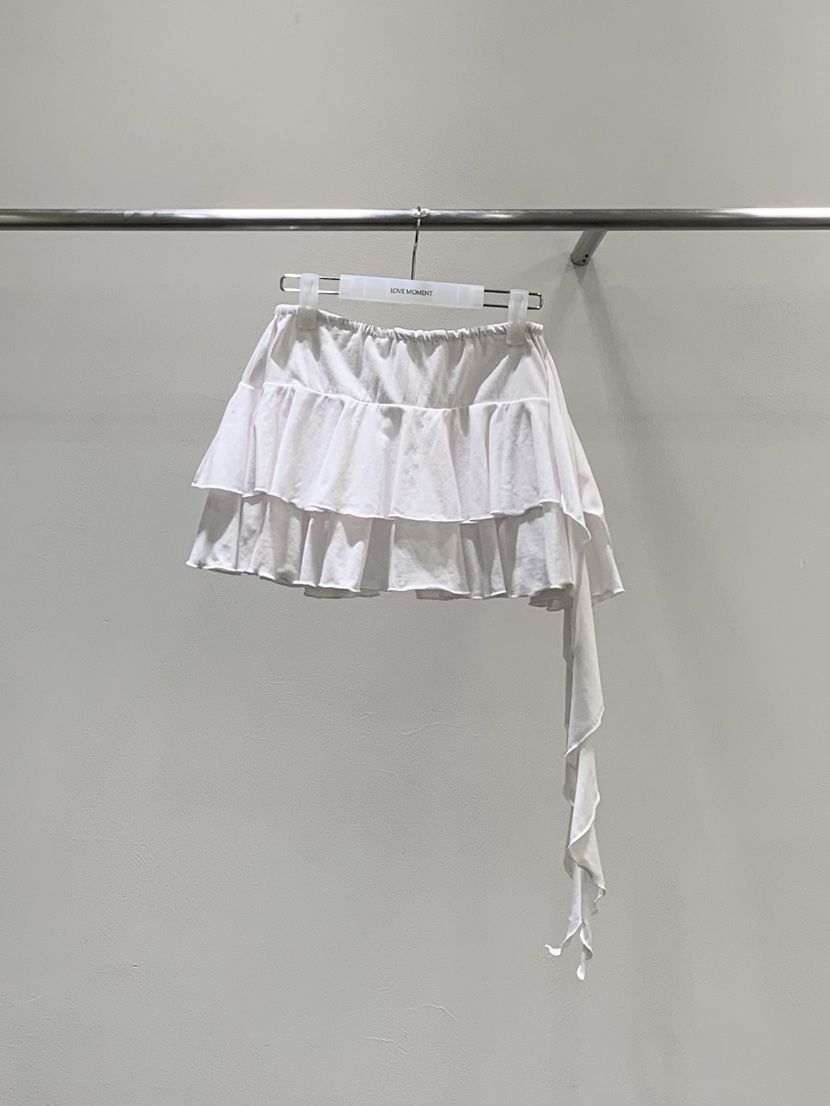 LOVE MOMENT韓國東大門直郵女士新款休閑人氣短裙荷葉邊LOVE MOMENT短裙