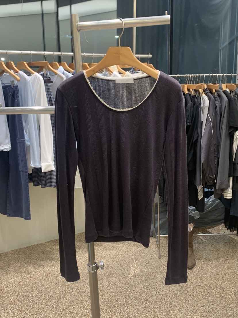 VAARA韓國直郵實拍女士新品26春夏推薦人氣熱賣長袖T恤蕾絲VAARA長袖T恤