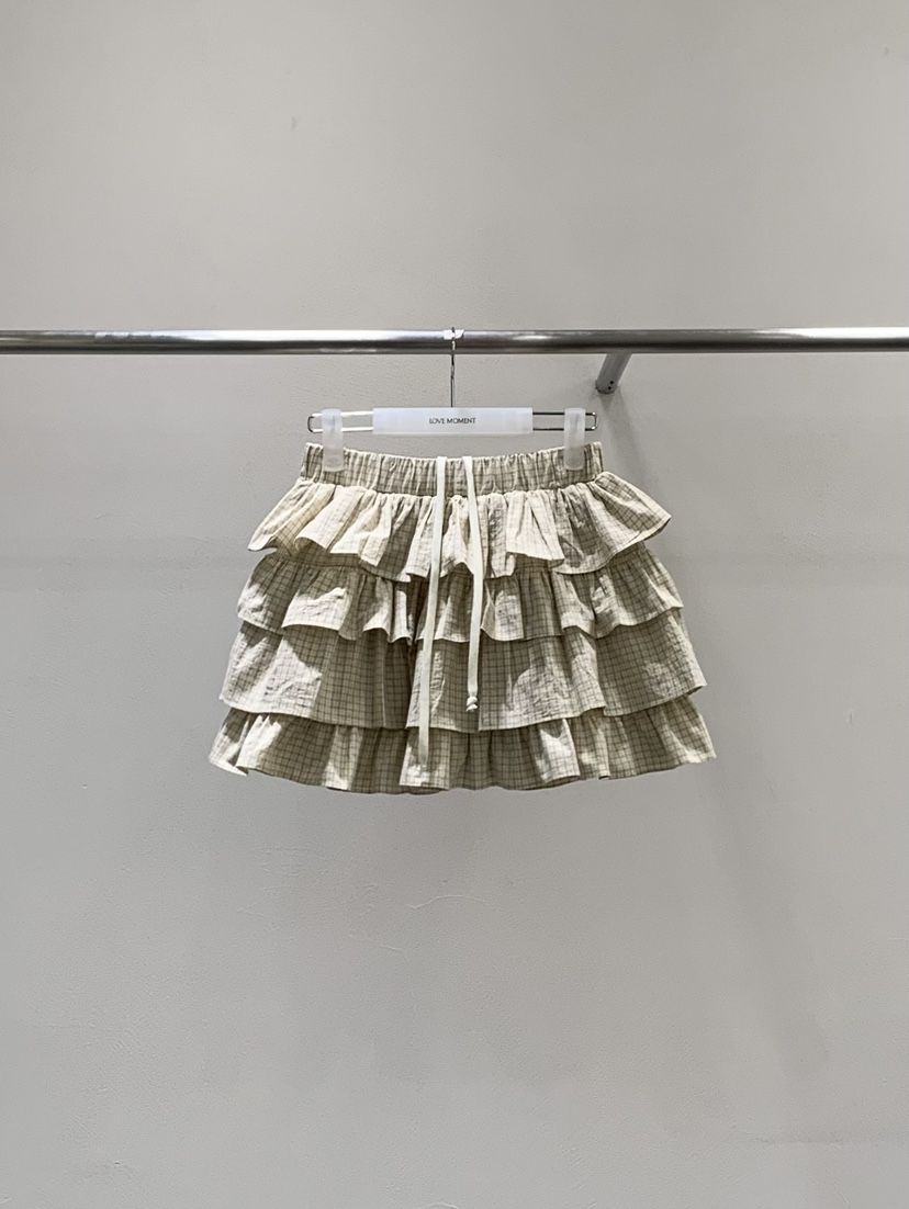 LOVE MOMENT韓國代購女裝新品熱賣職業26春夏時尚短裙格子LOVE MOMENT短裙