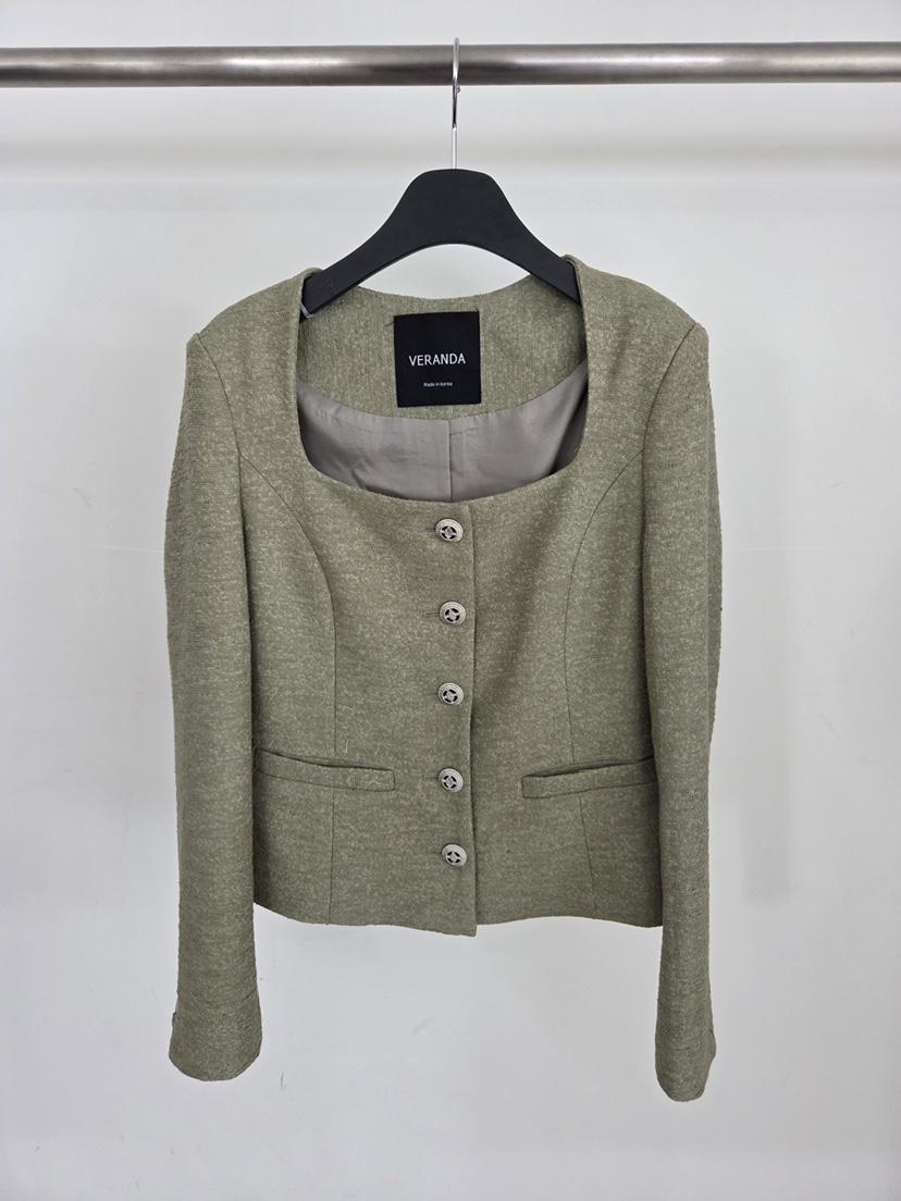 VERANDA韓國東大門直郵女裝新品推薦人氣熱賣休閑夾克粗花呢VERANDA夾克