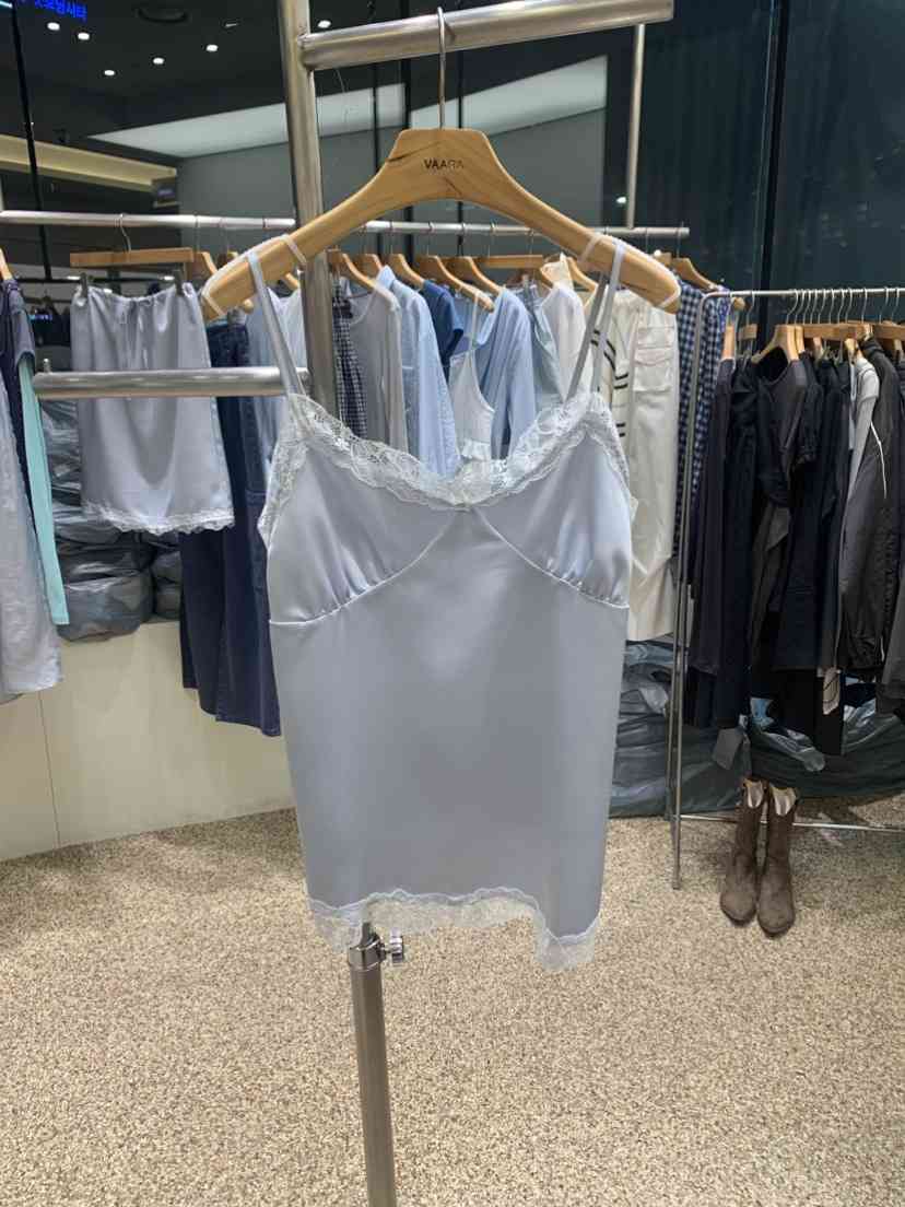 VAARA韓國東大門直郵女士新款人氣26春夏職業吊帶背心緞面VAARA吊帶/背心