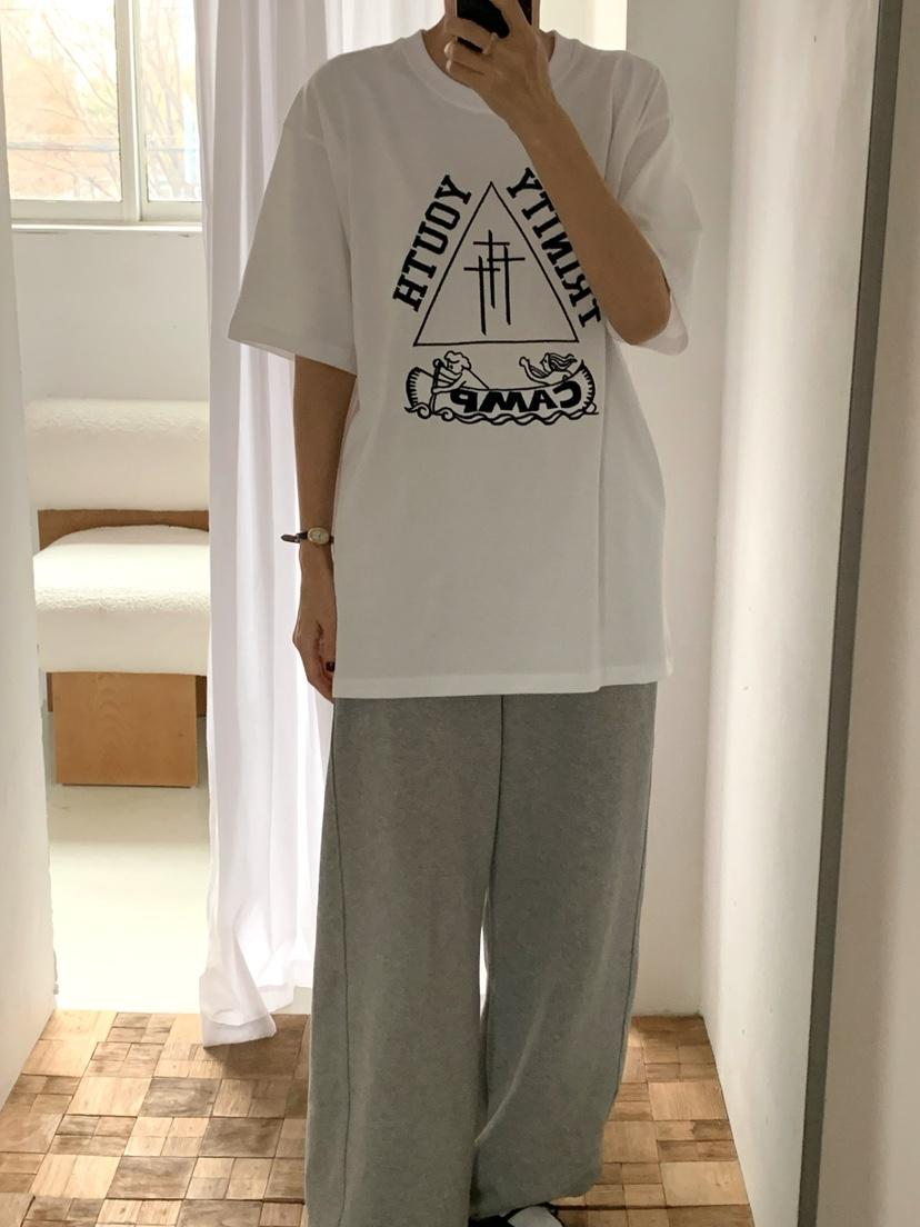 A Flan韓國東大門代購女裝新品26春夏休閑職業推薦T恤刺繡AFN/FLAN EDITIONT恤