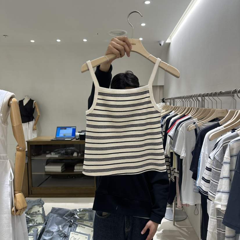 A WANT韓國代購女裝新款熱賣26春夏人氣推薦吊帶背心羅紋A WANT吊帶/背心