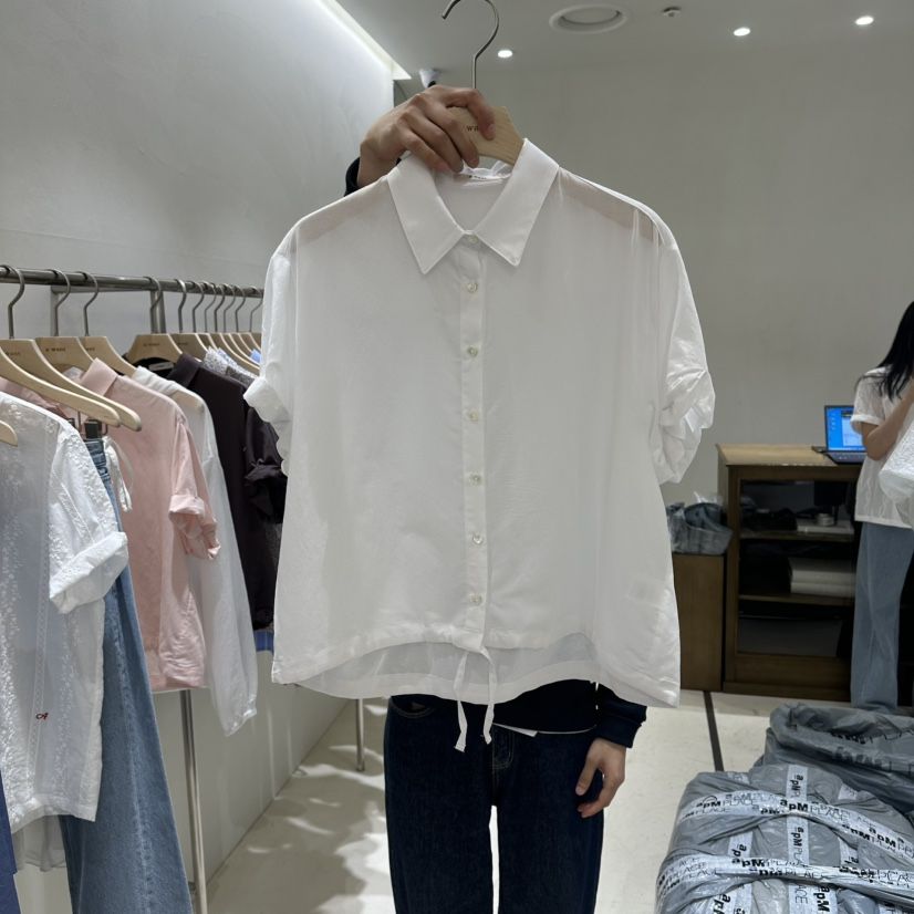 A WANT韓國東大門代購女士新款休閑職業26春夏襯衫蕾絲衫A WANT襯衫/蕾絲衫