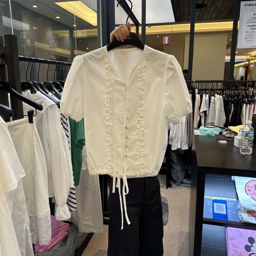 LE ETOILE韓國代購女裝新品人氣推薦時尚休閑襯衫蕾絲衫Le etoile襯衫/蕾絲衫