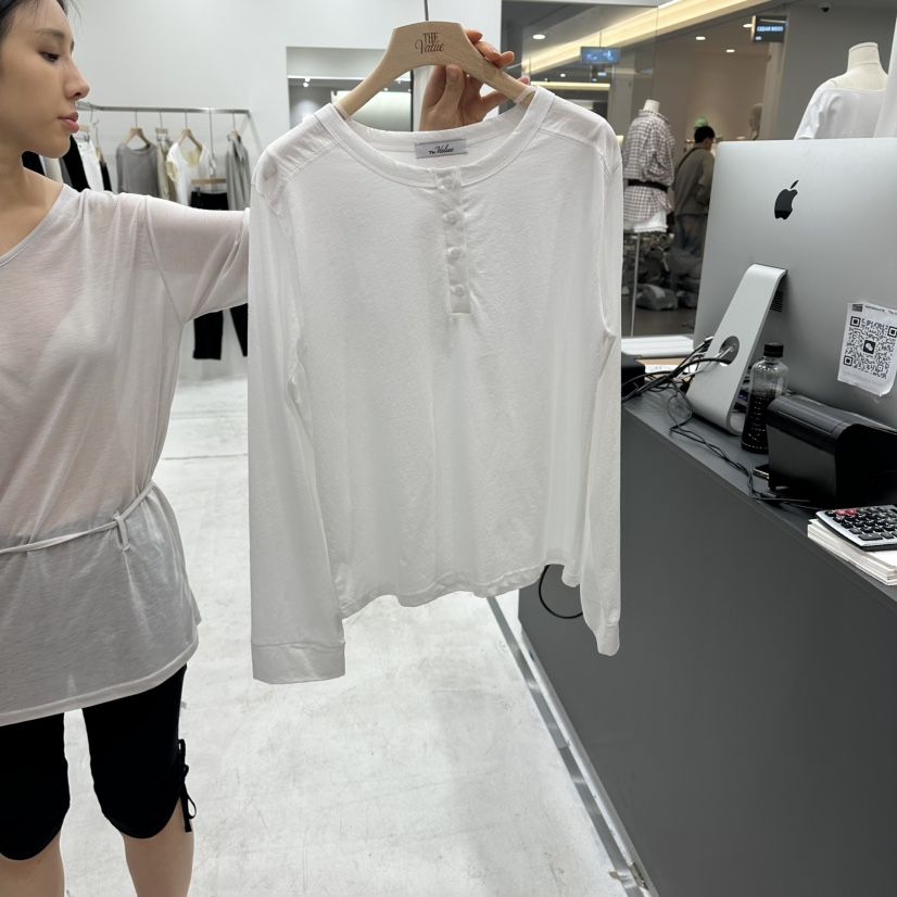 THE VALUE韓國東大門代購女裝新款熱賣人氣休閑推薦長袖T恤THE VALUE長袖T恤
