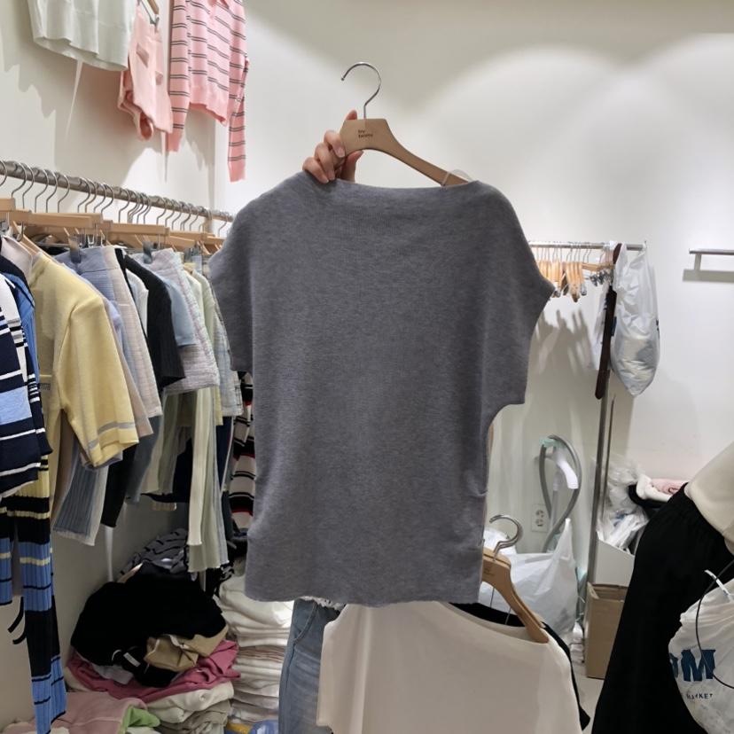 BY BOMI韓國直郵女士新品時尚26春夏熱賣休閑推薦T恤不對稱BY BOMIT恤