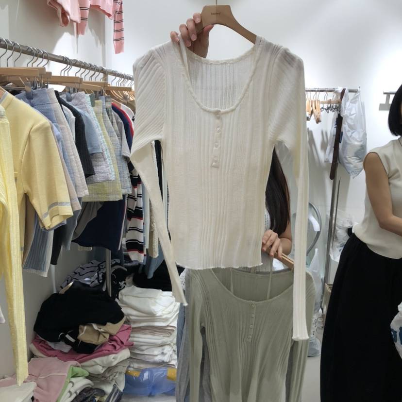 BY BOMI韓國代購女裝新款時尚休閑推薦長袖T恤假兩件雙面BY BOMI長袖T恤