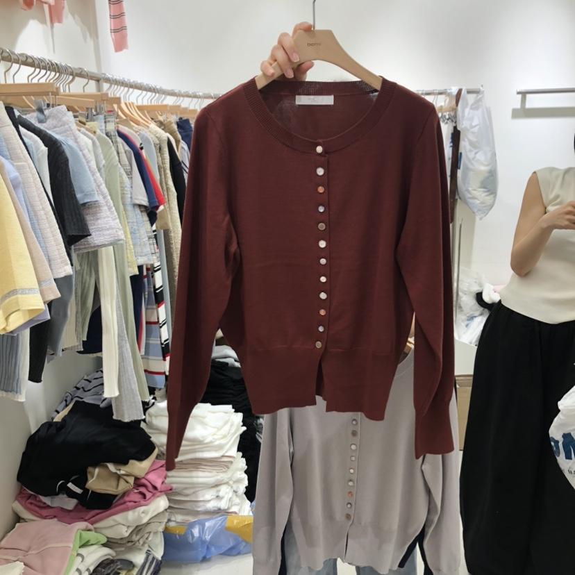 BY BOMI韓國代購女士新品熱賣推薦時尚26春夏針織衫開衫紐扣BY BOMI針織衫