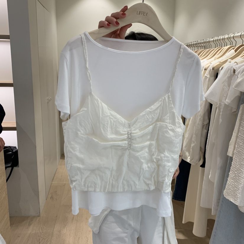 LIFFEY韓國代購女士新款休閑熱賣26春夏吊帶背心不含內搭LIFFEY吊帶/背心