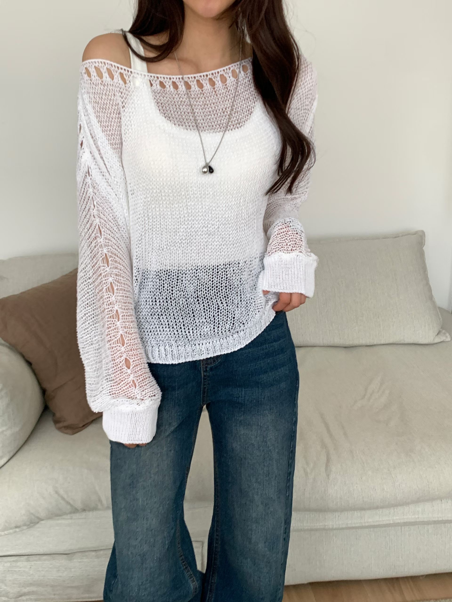 DEAR GRAY韓國東大門直郵女士新品職業熱賣人氣針織衫透視DEAR GRAY針織衫