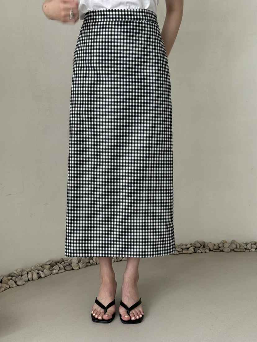 DEMAR韓國東大門代購女裝新品休閑26春夏推薦人氣長裙格紋DEMAR長裙