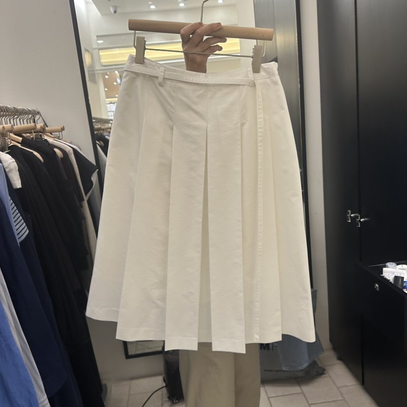 REGULARLY/PLACOR韓國東大門直郵女裝新款推薦長裙含腰帶百褶棉質褶裙REGULARLY/PLACOR長裙