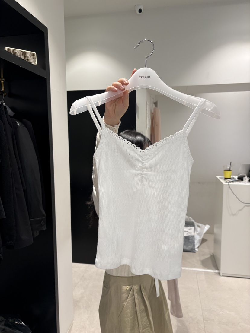 CREAM-P韓國代購女士新款推薦26春夏時尚休閑吊帶背心蕾絲CREAM-P吊帶/背心