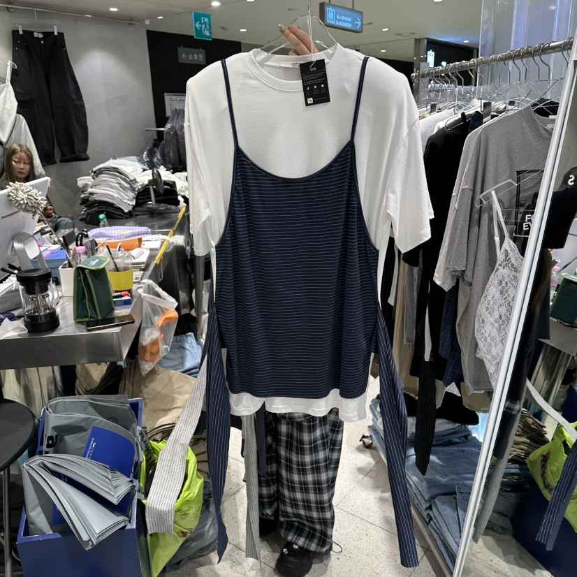 HERTZ-P韓國直郵實拍女裝新品職業推薦時尚26春夏T恤假兩件HERTZ-PT恤