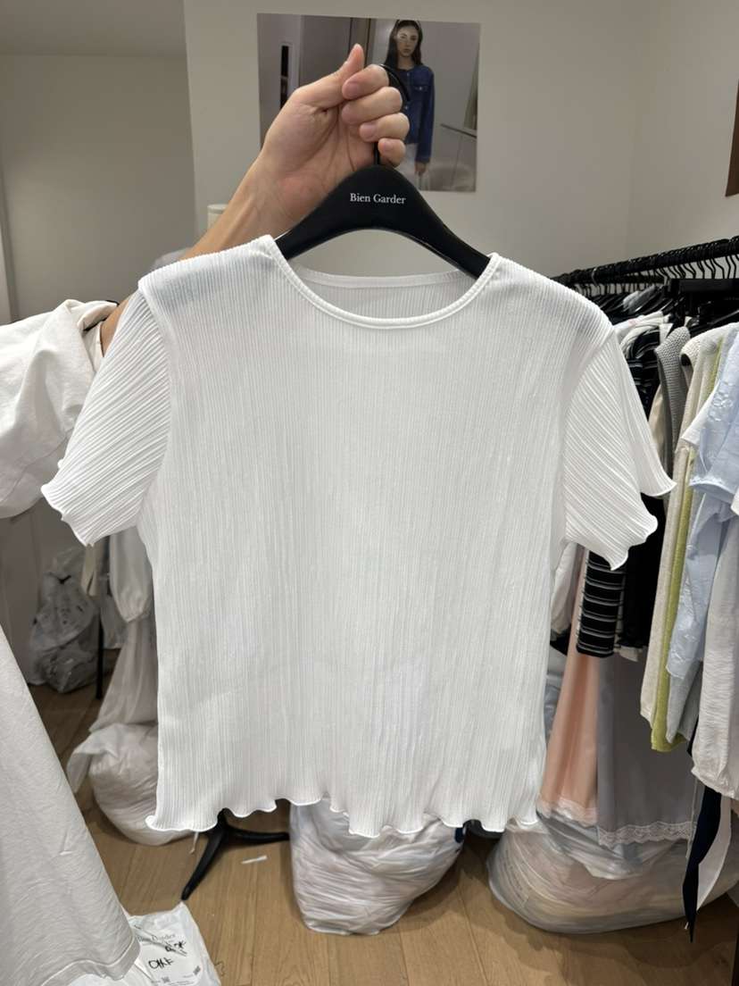 BIEN GARDER韓國直郵實拍女士新品推薦熱賣休閑人氣T恤褶裥BIEN GARDERT恤