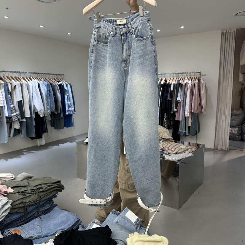 VAULT韓國直郵女士新品休閑熱賣人氣時尚職業推薦牛仔褲蕾絲VAULT牛仔褲