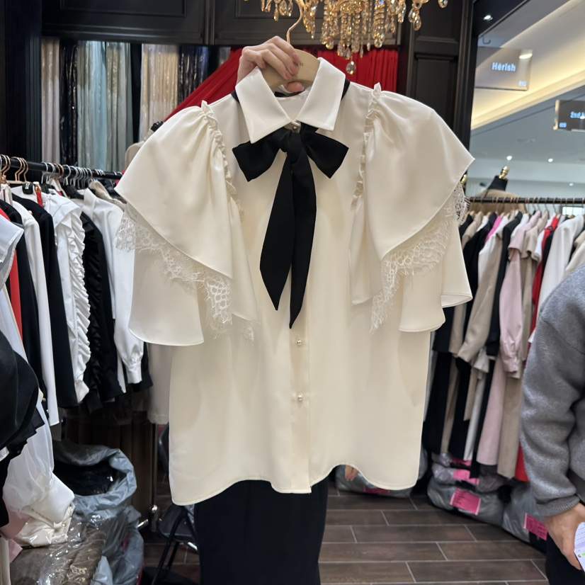 HERISH韓國東大門直郵女士新款熱賣休閑襯衫蕾絲衫含圍巾Herish襯衫/蕾絲衫
