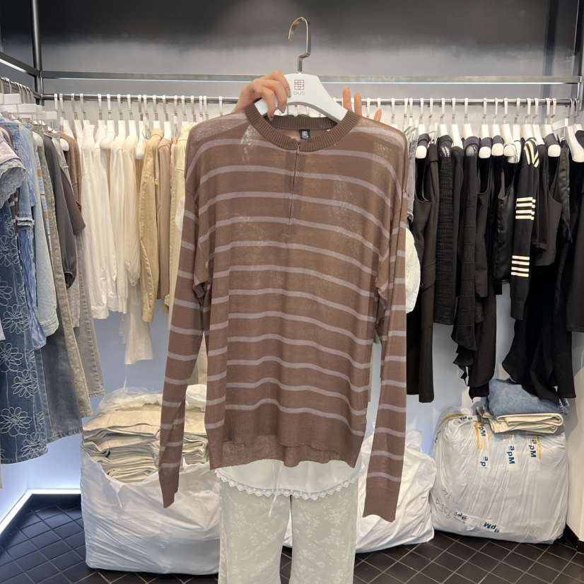 OUS/INCH-L韓國代購女裝新款休閑職業人氣26春夏針織衫透明OUS/INCH針織衫