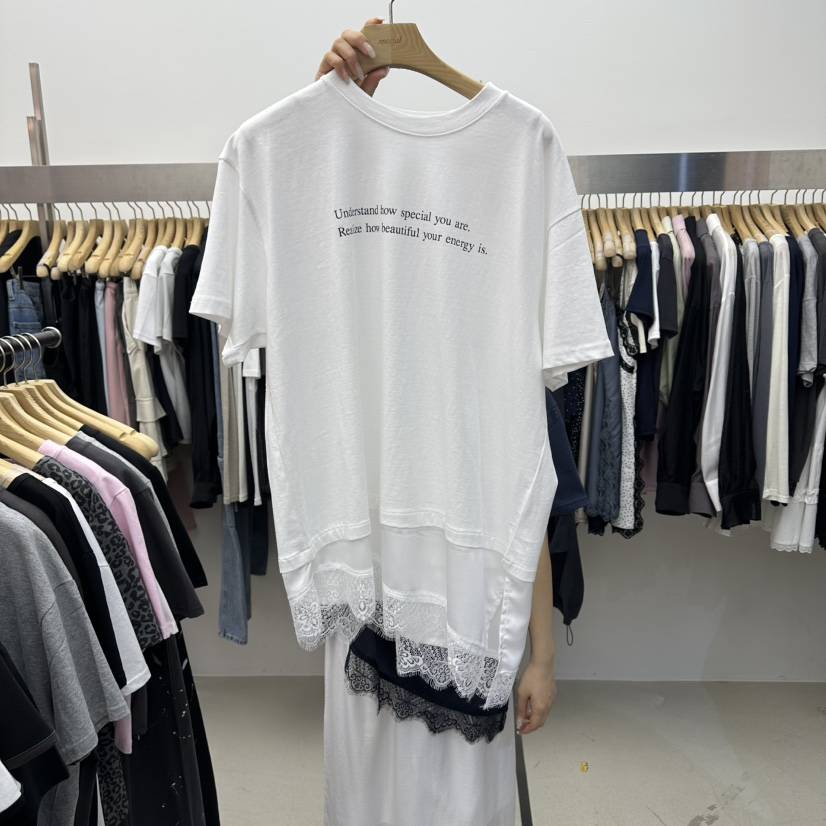 SPECIAL韓國直郵實拍女裝新品休閑26春夏職業T恤不對稱緞面SPECIALT恤