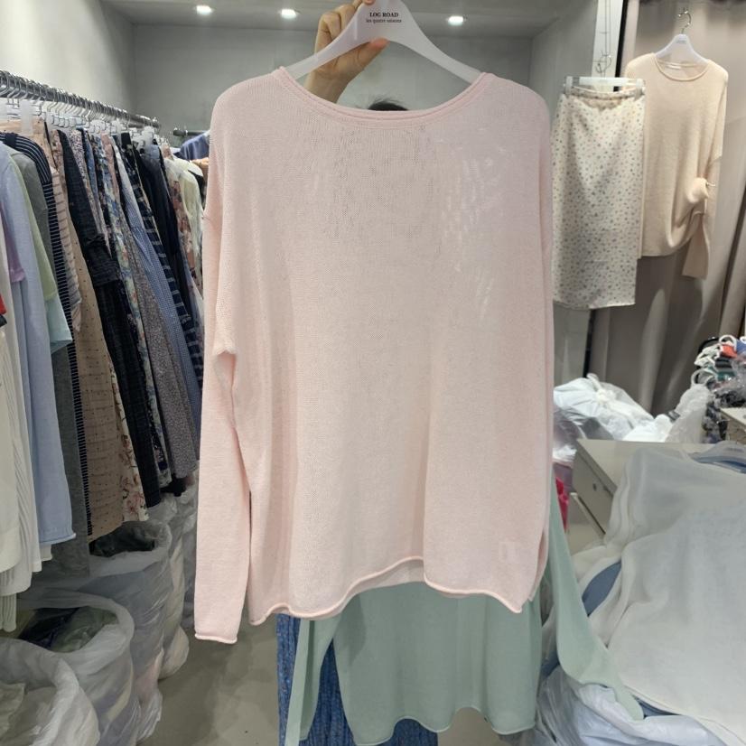 LOGROAD韓國直郵女裝新款時尚職業熱賣26春夏推薦針織衫船領LOG ROAD針織衫