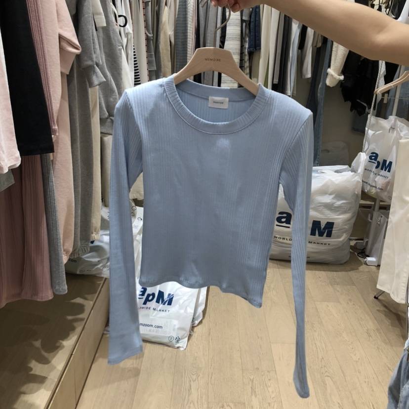 MEMOIRE韓國直郵實拍女士新款職業人氣26春夏休閑長袖T恤MEMOIRE長袖T恤