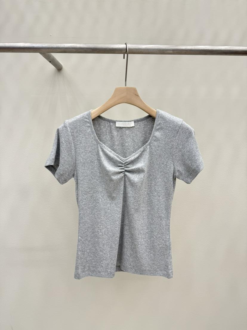 EOOB/LAMEREI韓國東大門直郵女裝新款人氣26春夏T恤褶皺EOOB/LAMEREIT恤