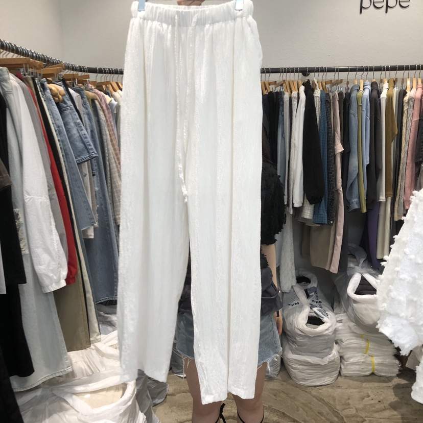ALMOND PEPE韓國代購女裝新款休閑熱賣26春夏休閑褲褶裥ALMOND PEPE休閑褲