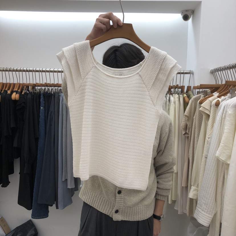 DRESS ROOM韓國直郵女士新款休閑職業熱賣吊帶背心荷葉邊DRESS ROOM吊帶/背心