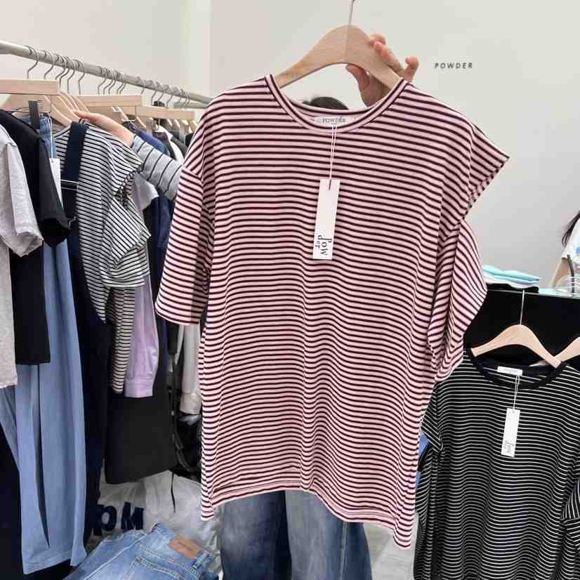 POWDER韓國代購女士新款時尚26春夏職業推薦人氣休閑熱賣T恤POWDERT恤