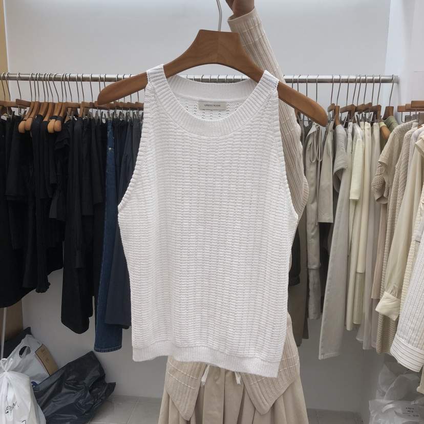 DRESS ROOM韓國直郵實拍女士新款熱賣人氣吊帶背心華夫格DRESS ROOM吊帶/背心