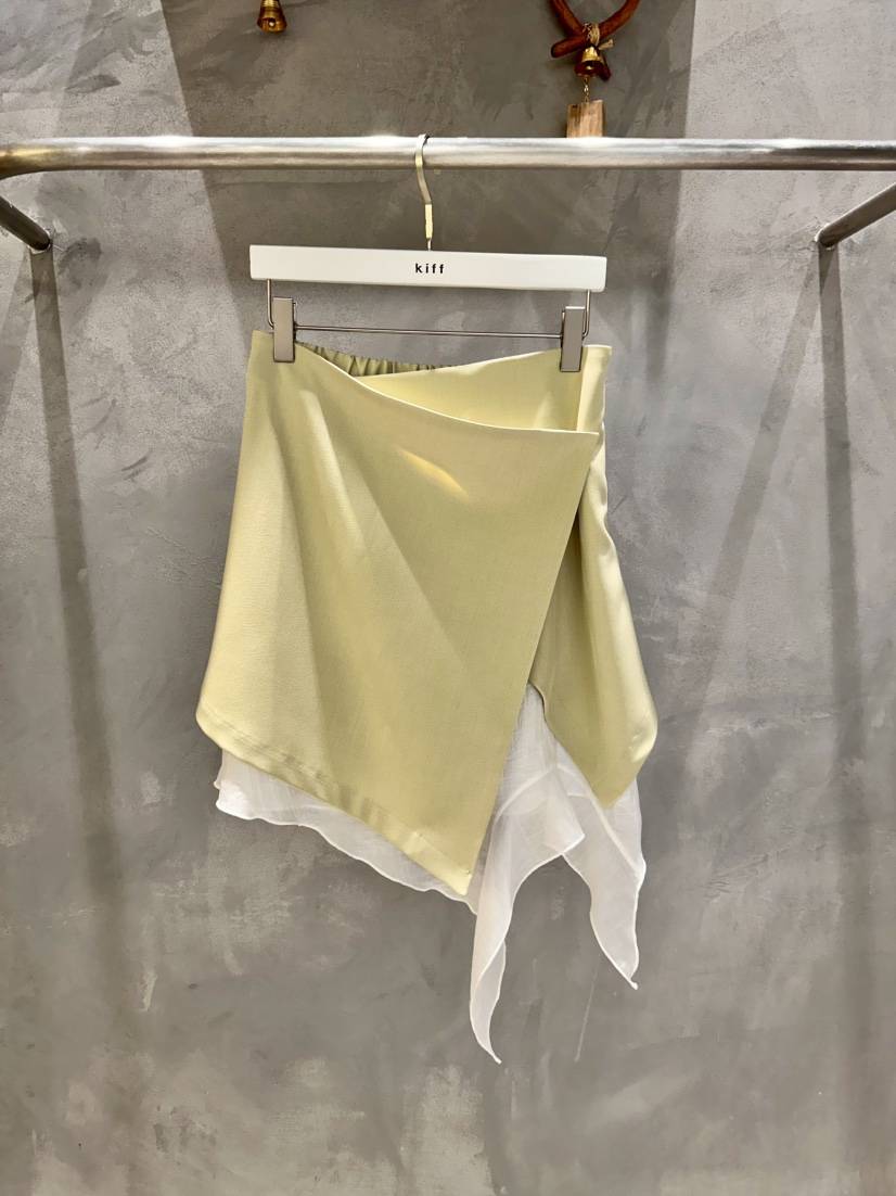 KIFF東大門代購女裝新款熱賣真品時尚推薦短裙不對稱裹身裙KIFF短裙