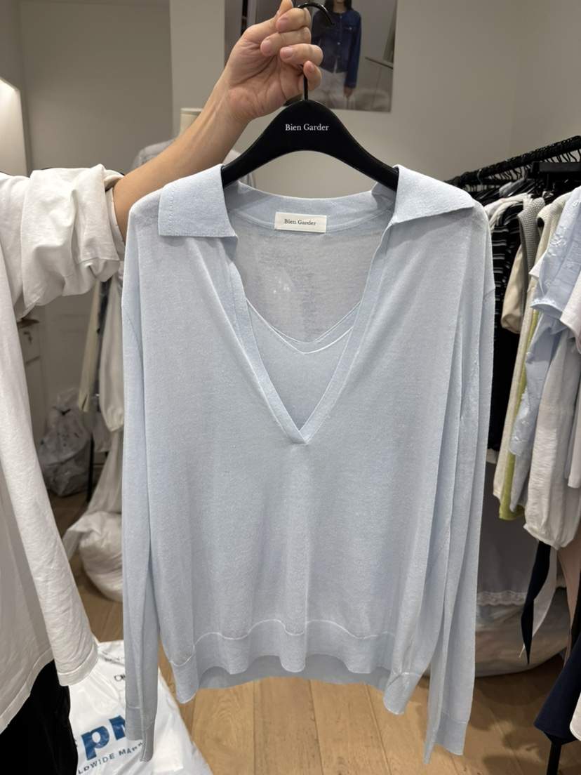 BIEN GARDER東大門代購女士新款熱賣針織衫不含吊帶亞麻布BIEN GARDER針織衫
