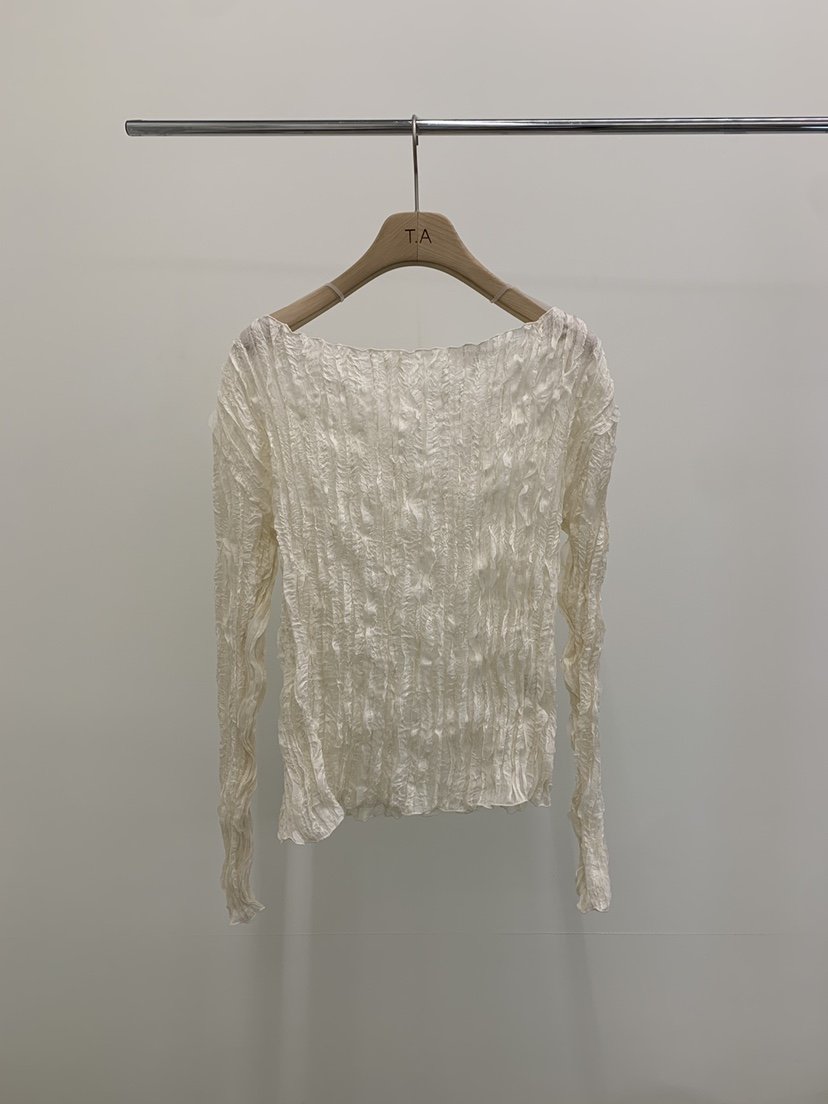 THE ABLE韓國直郵女裝新品時尚職業真品襯衫蕾絲衫手工褶裥THE ABLE/TA襯衫/蕾絲衫